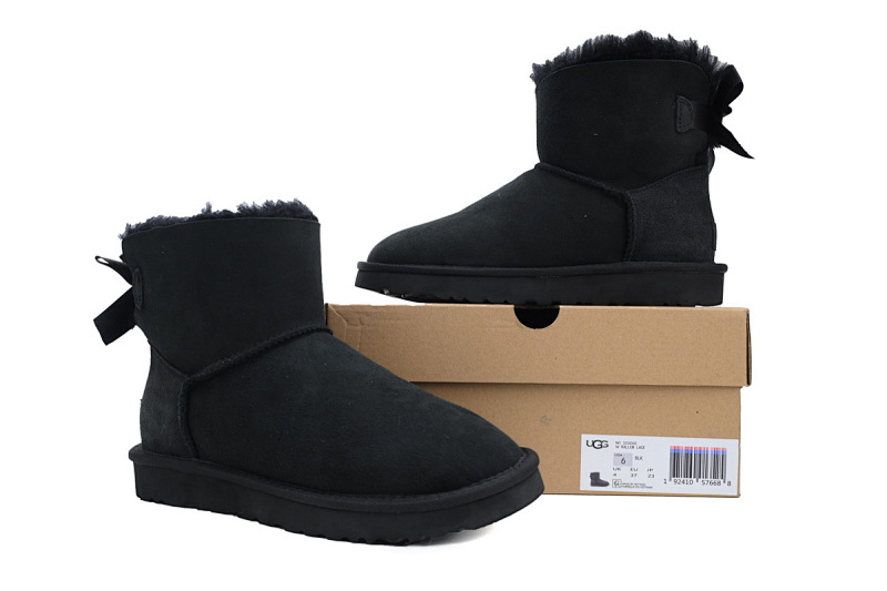 【BA8AP】蝴蝶中筒黑色 UGG 保暖中筒雪地靴 1016501 UGG Black