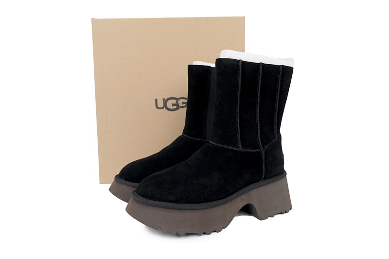 【BA4AP】渔人拉链高筒黑色 UGG 拉链圆头雪地靴 1158313 UGG Black