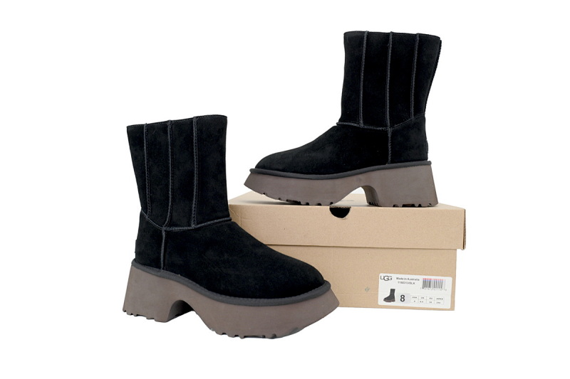 【BA4AP】渔人拉链高筒黑色 UGG 拉链圆头雪地靴 1158313 UGG Black