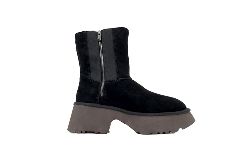 【BA4AP】渔人拉链高筒黑色 UGG 拉链圆头雪地靴 1158313 UGG Black