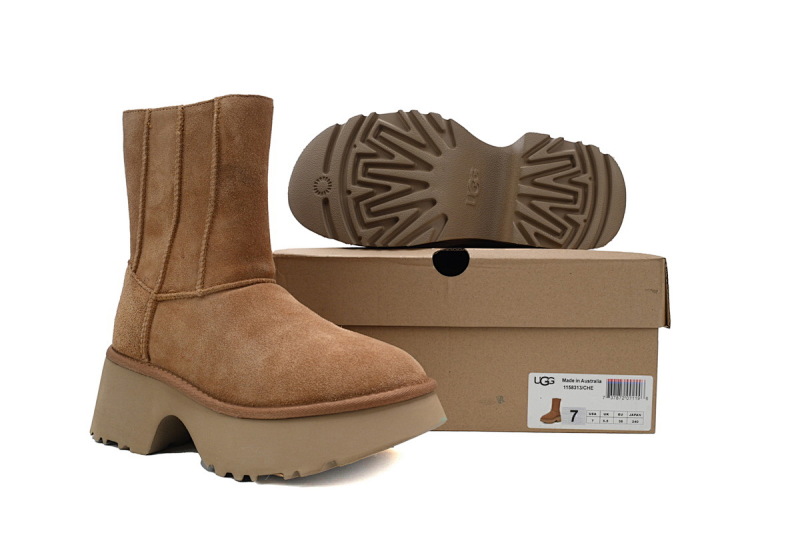 【BA4AP】渔人拉链高筒栗色 UGG 拉链圆头雪地靴 1158313 UGG Brown