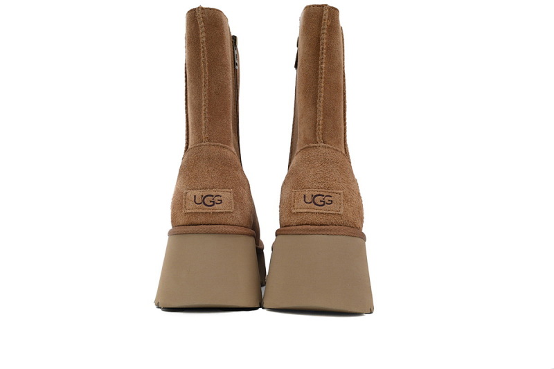 【BA4AP】渔人拉链高筒栗色 UGG 拉链圆头雪地靴 1158313 UGG Brown