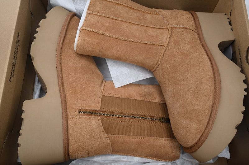【BA4AP】渔人拉链高筒栗色 UGG 拉链圆头雪地靴 1158313 UGG Brown