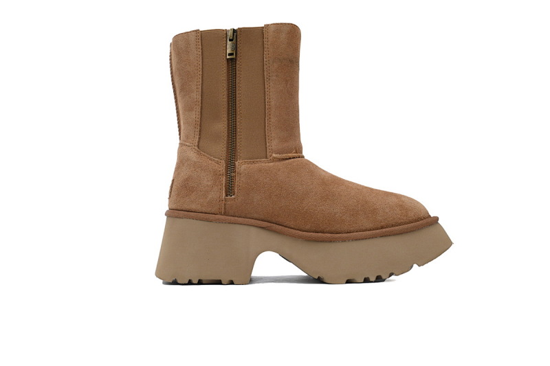 【BA4AP】渔人拉链高筒栗色 UGG 拉链圆头雪地靴 1158313 UGG Brown