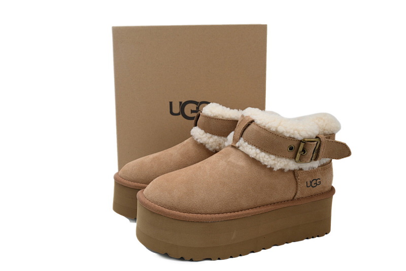 【BA2AP】单扣中筒栗色 UGG 圆头短筒雪地靴 1144041 UGG Classic Ultra Mini Brown