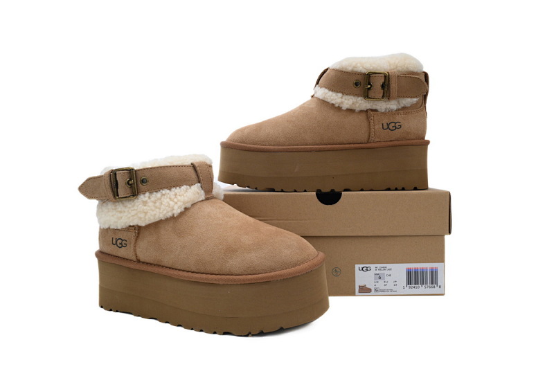 【BA2AP】单扣中筒栗色 UGG 圆头短筒雪地靴 1144041 UGG Classic Ultra Mini Brown