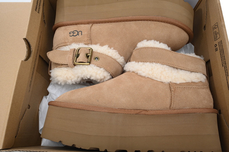 【BA2AP】单扣中筒栗色 UGG 圆头短筒雪地靴 1144041 UGG Classic Ultra Mini Brown