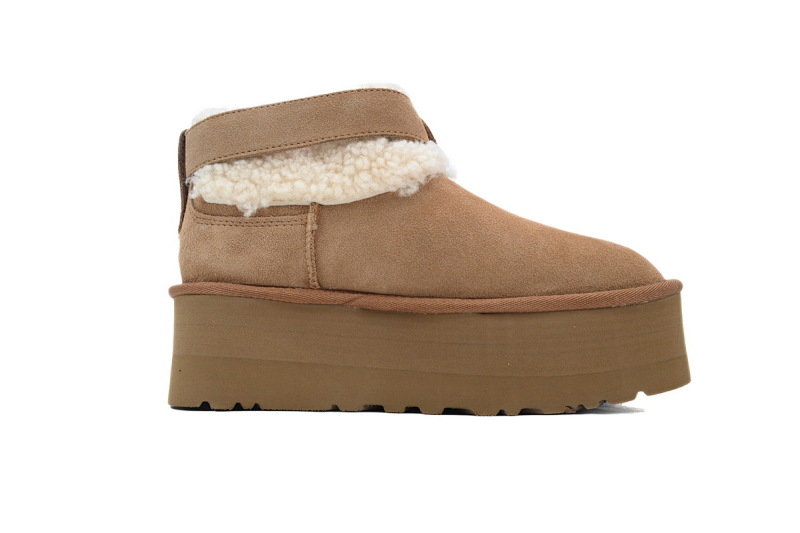 【BA2AP】单扣中筒栗色 UGG 圆头短筒雪地靴 1144041 UGG Classic Ultra Mini Brown