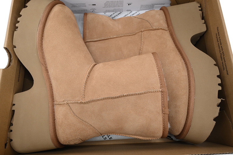 【BA1AP】渔人坡跟高筒栗色 UGG 圆头套筒短靴 1158310 UGG Brown