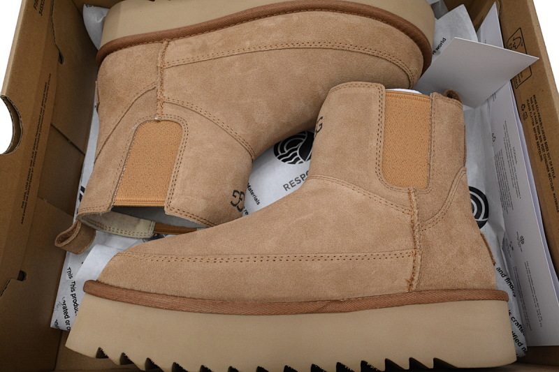 【BA1AP】套筒松紧栗色 UGG 圆头套筒短靴 1158051 UGG Brown