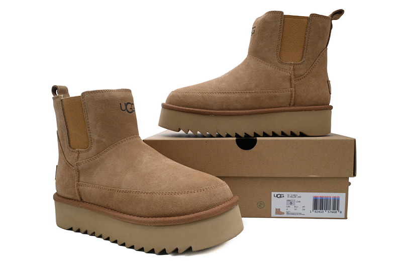 【BA1AP】套筒松紧栗色 UGG 圆头套筒短靴 1158051 UGG Brown
