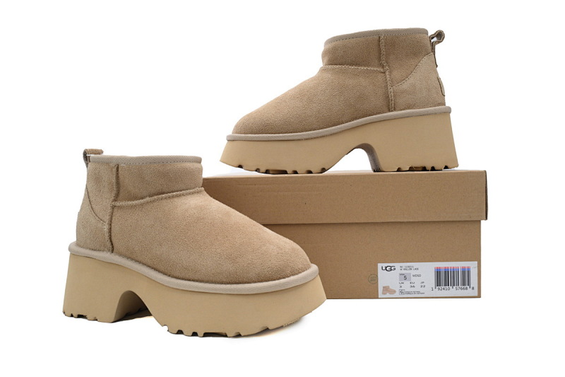 【BA9AP】渔人靴低筒沙色 UGG 保暖厚底雪地靴 1158311 UGG Khaki
