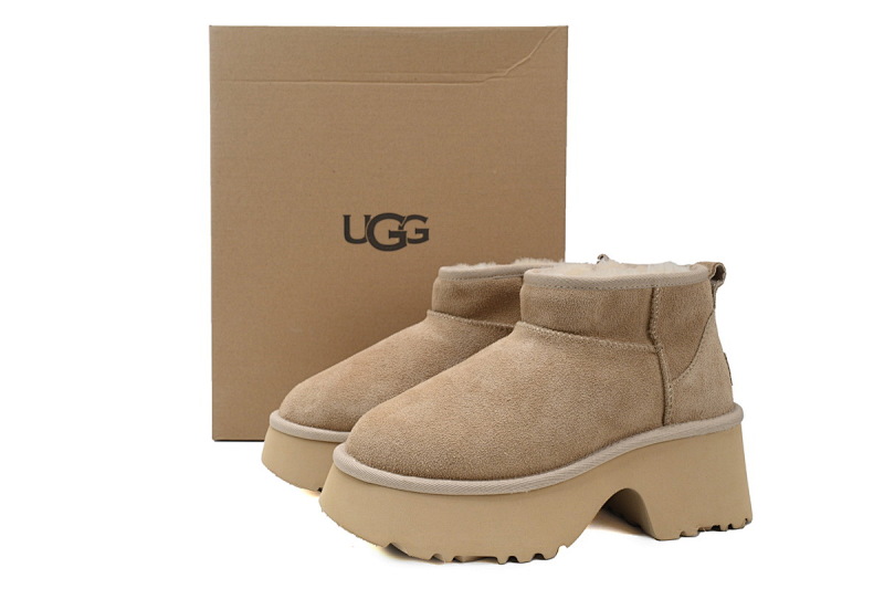 【BA9AP】渔人靴低筒沙色 UGG 保暖厚底雪地靴 1158311 UGG Khaki