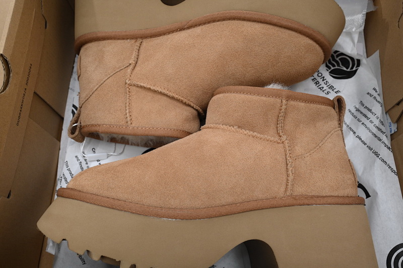 【BA9AP】渔人靴低筒栗色 UGG 保暖厚底雪地靴 1158311 UGG Brown