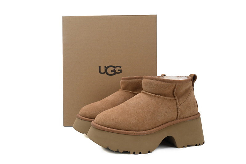 【BA9AP】渔人靴低筒栗色 UGG 保暖厚底雪地靴 1158311 UGG Brown