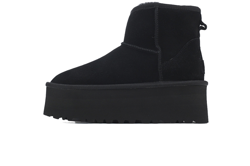 【BA8AP】厚底中筒黑色 UGG 加绒保暖雪地靴 1134991 UGG Black