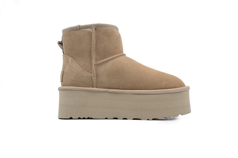【BA8AP】厚底中筒沙色 UGG 加绒保暖雪地靴 1134991 UGG Khaki