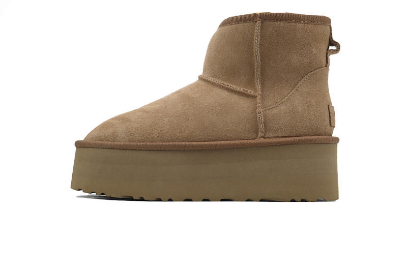 【BA8AP】厚底中筒栗色 UGG 加绒保暖雪地靴 1134991 UGG Brown