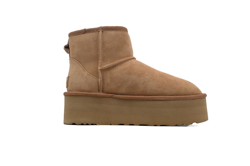 【BA8AP】厚底中筒栗色 UGG 加绒保暖雪地靴 1134991 UGG Brown
