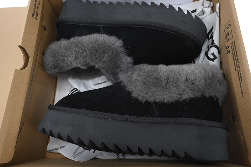 【BA8AP】妮塔厚底黑色 UGG 加绒保暖雪地靴 1166733 UGG Black