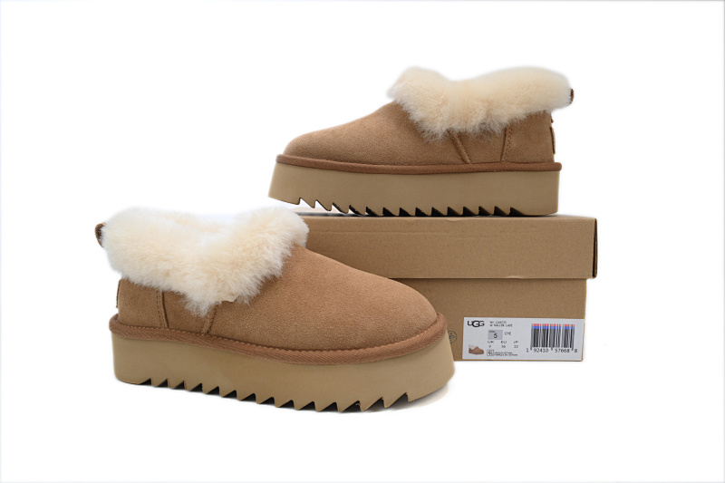 【BA8AP】妮塔厚底栗色 UGG 加绒保暖雪地靴 1166733 UGG Brown