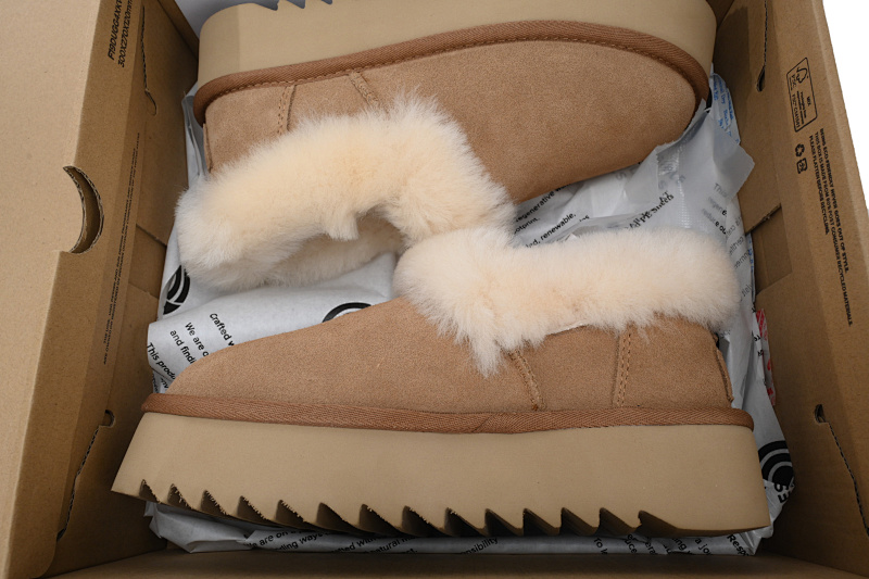 【BA8AP】妮塔厚底栗色 UGG 加绒保暖雪地靴 1166733 UGG Brown