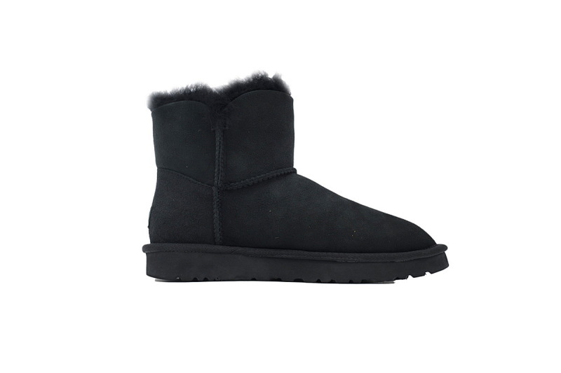 【BA7AP】木扣中筒黑色 UGG 加绒保暖雪地靴 1016422 UGG Bailey Mini Bailey Button lI Boot Black