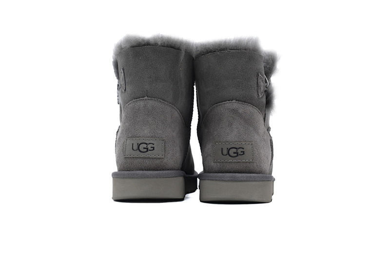【BA7AP】木扣中筒灰色 UGG 加绒保暖雪地靴 1016422 UGG Bailey Mini Bailey Button lI Boot  Grey