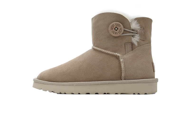 【BA7AP】木扣中筒沙色 UGG 加绒保暖雪地靴 1016422 UGG Bailey Mini Bailey Button lI Boot Khaki