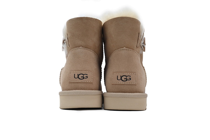 【BA7AP】木扣中筒沙色 UGG 加绒保暖雪地靴 1016422 UGG Bailey Mini Bailey Button lI Boot Khaki