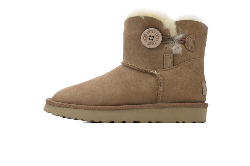 【BA7AP】木扣中筒栗色 UGG 加绒保暖雪地靴 1016422 UGG Bailey Mini Bailey Button lI Boot Brown