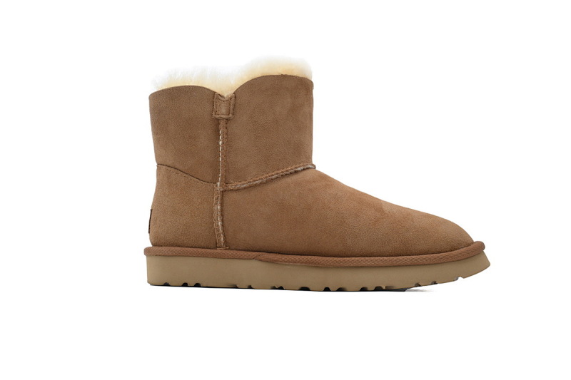 【BA7AP】木扣中筒栗色 UGG 加绒保暖雪地靴 1016422 UGG Bailey Mini Bailey Button lI Boot Brown