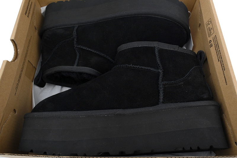 【BA7AP】厚底矮筒黑色 UGG 休闲保暖厚底雪地靴 1135092 UGG Black