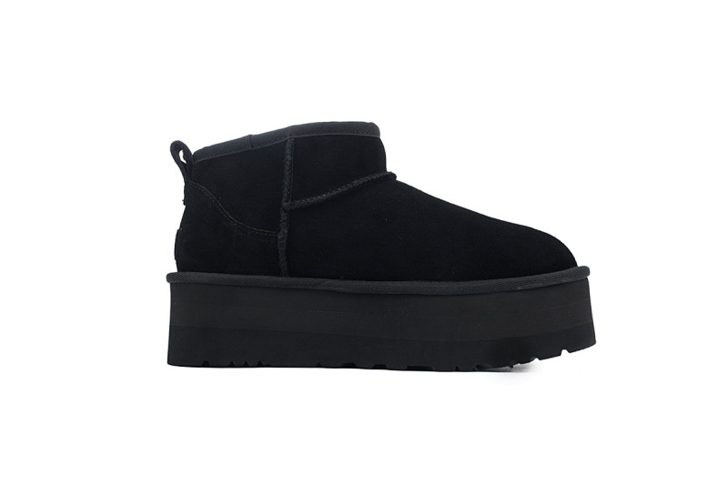 【BA7AP】厚底矮筒黑色 UGG 休闲保暖厚底雪地靴 1135092 UGG Black