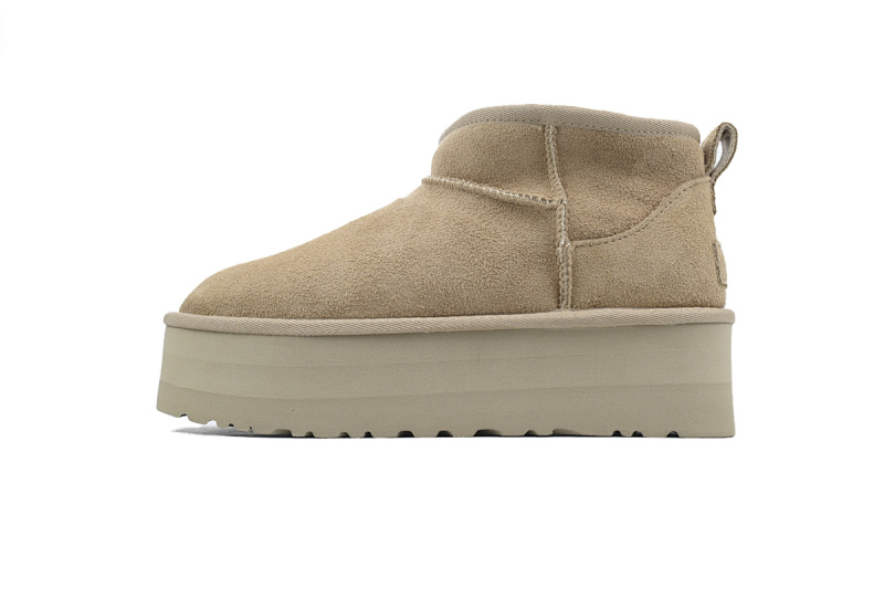 【BA7AP】厚底矮筒沙色 UGG 休闲保暖厚底雪地靴 1135092 UGG Khaki