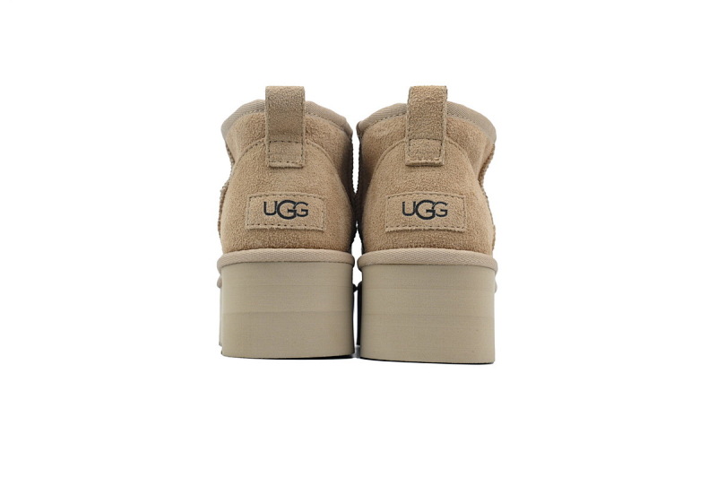 【BA7AP】厚底矮筒沙色 UGG 休闲保暖厚底雪地靴 1135092 UGG Khaki