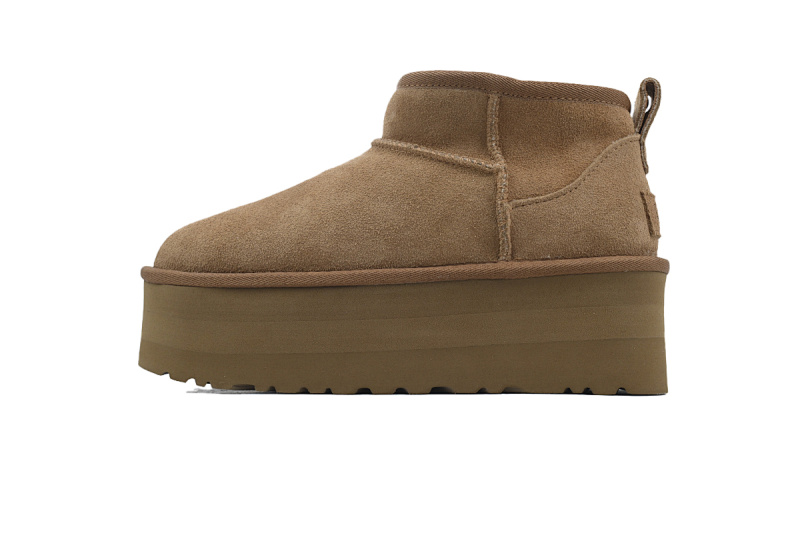 【BA7AP】厚底矮筒栗色 UGG 休闲保暖厚底雪地靴 1135092 UGG Brown