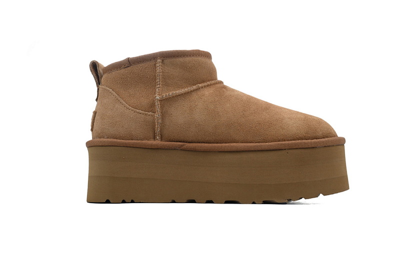 【BA7AP】厚底矮筒栗色 UGG 休闲保暖厚底雪地靴 1135092 UGG Brown