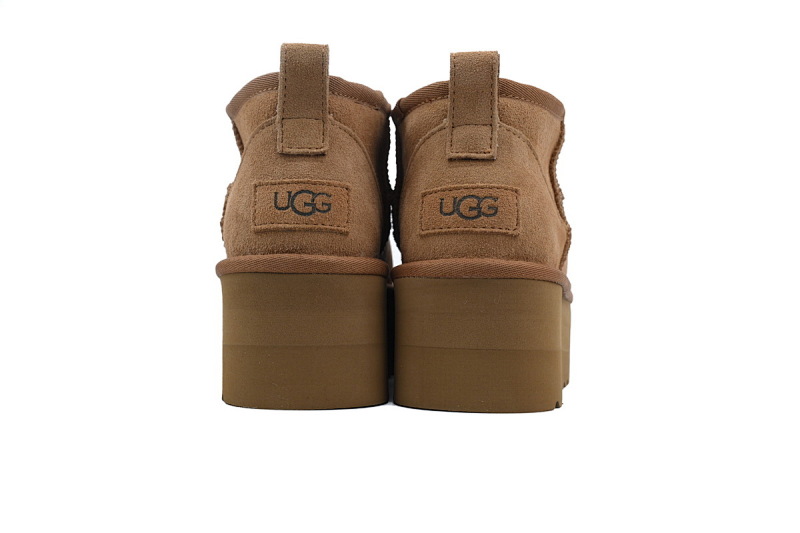 【BA7AP】厚底矮筒栗色 UGG 休闲保暖厚底雪地靴 1135092 UGG Brown