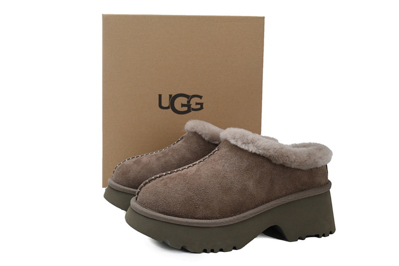 【BA7AP】渔人坡跟拖鞋棕色 UGG 休闲保暖包头拖鞋 1162510 UGG Brown