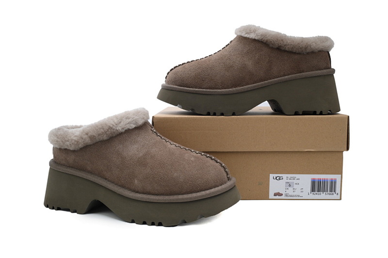 【BA7AP】渔人坡跟拖鞋棕色 UGG 休闲保暖包头拖鞋 1162510 UGG Brown