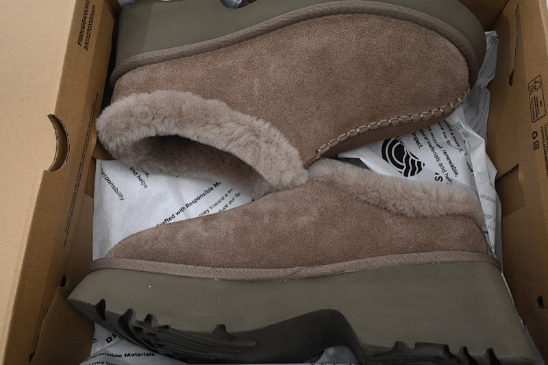 【BA7AP】渔人坡跟拖鞋棕色 UGG 休闲保暖包头拖鞋 1162510 UGG Brown