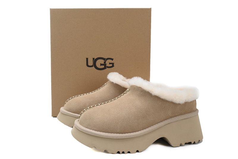 【BA7AP】渔人坡跟拖鞋沙色 UGG 休闲保暖包头拖鞋 1162510 UGG Khaki