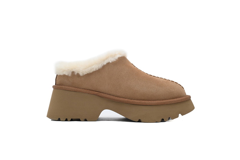 【BA7AP】渔人坡跟拖鞋栗色 UGG 休闲保暖包头拖鞋 1162510 UGG Brown