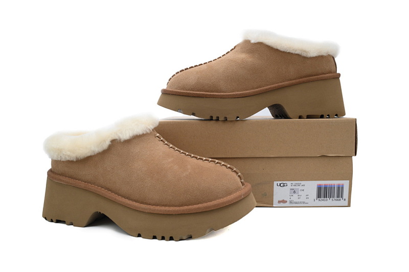 【BA7AP】渔人坡跟拖鞋栗色 UGG 休闲保暖包头拖鞋 1162510 UGG Brown