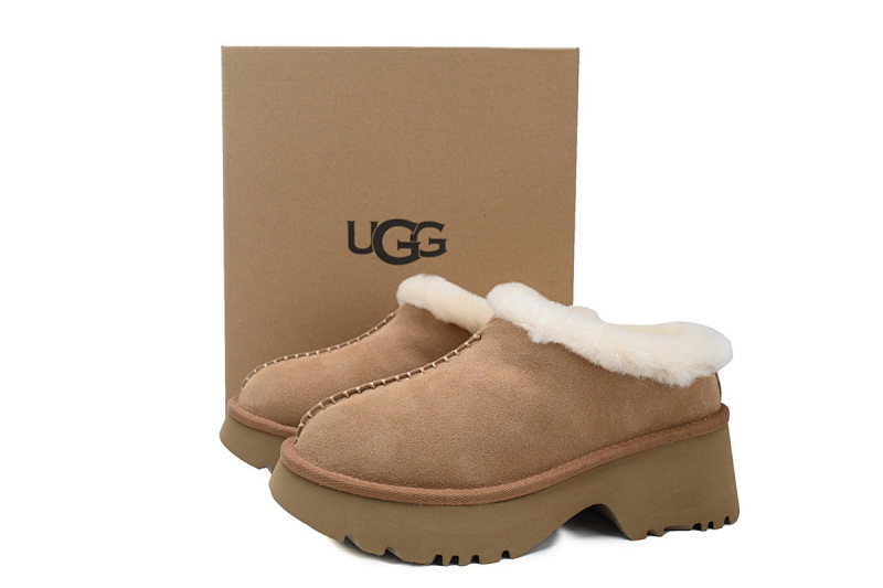 【BA7AP】渔人坡跟拖鞋栗色 UGG 休闲保暖包头拖鞋 1162510 UGG Brown