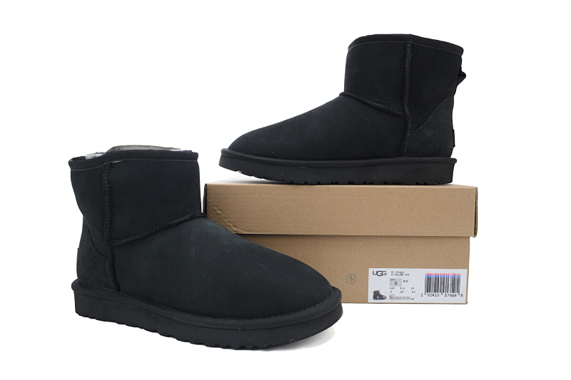 【BA6AP】中筒mini黑色 UGG 休闲保暖雪地靴 1016222 UGG Classic Mini Black
