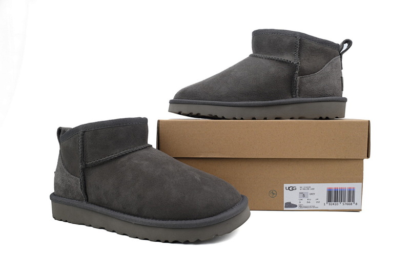 【BA5AP】低筒mini灰色 UGG 包头及踝雪地靴 1116109 UGG Classic Ultra Mini Grey