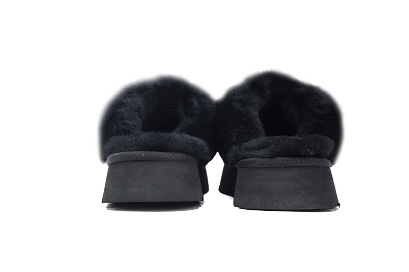 【BA5AP】厚底托黑色 UGG 舒适保暖包头拖鞋 1122550 UGG Disquette Black