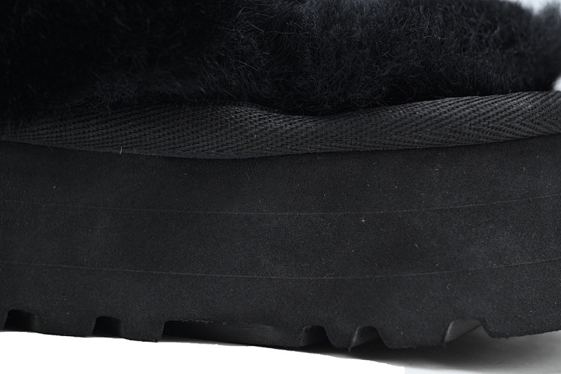 【BA5AP】厚底托黑色 UGG 舒适保暖包头拖鞋 1122550 UGG Disquette Black